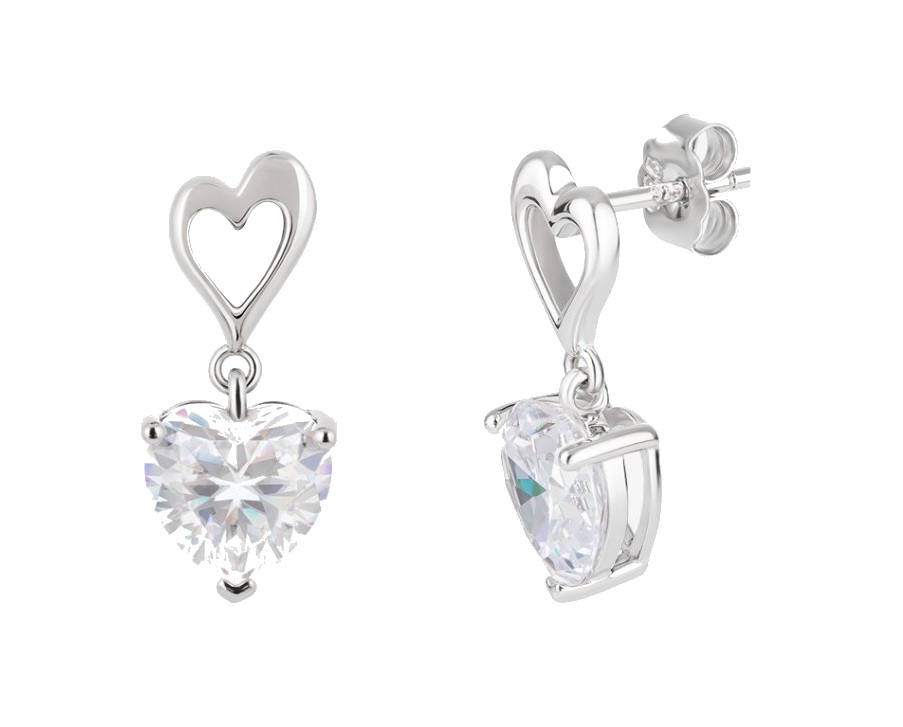 Preciosa Romantické strieborné náušnice Clarity s kubickou zirkóniou Preciosa 5387 00.