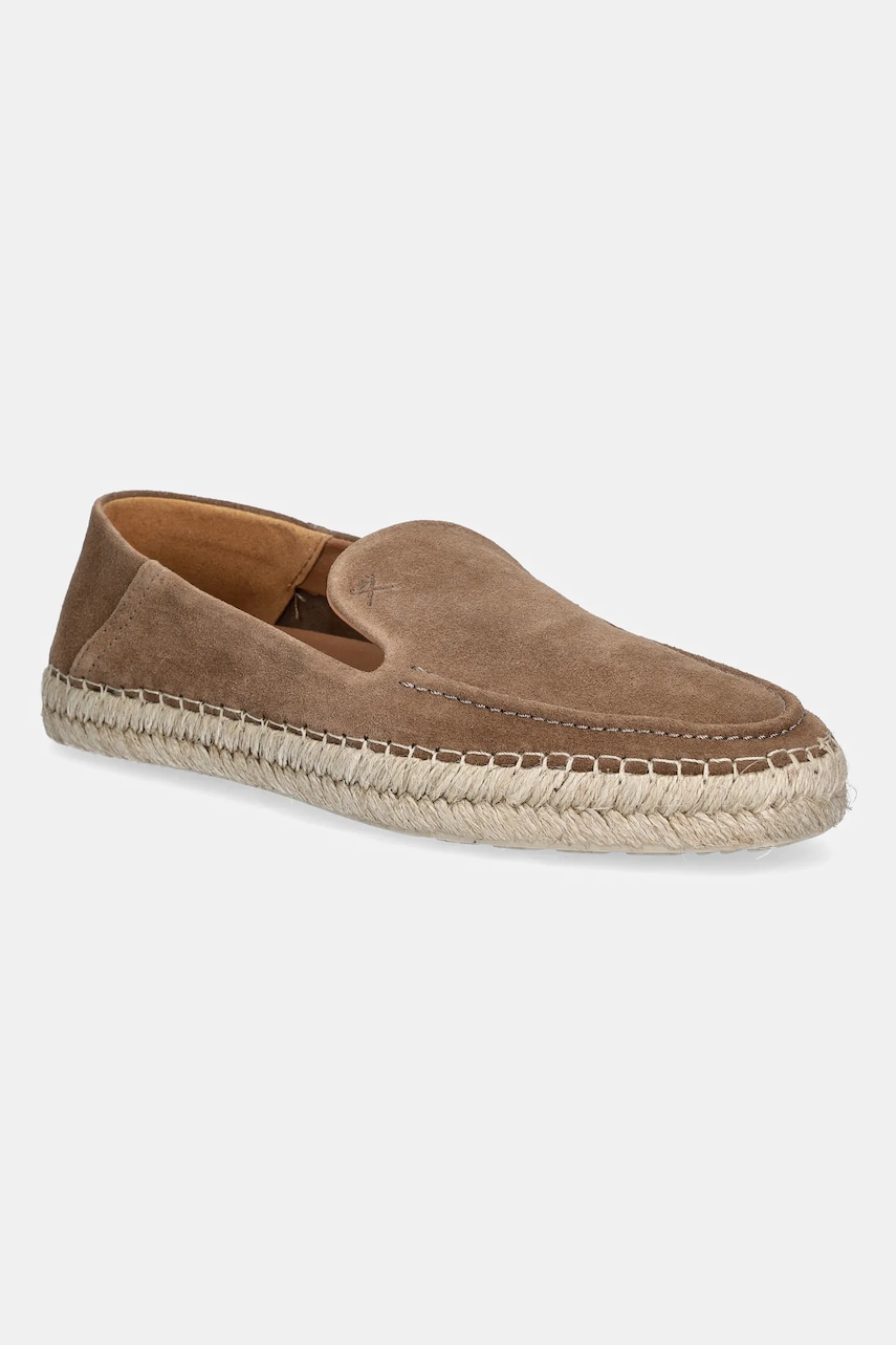 Semišové espadrilky Hackett London ALTEA LOAFER hnedá farba, HMS21491.