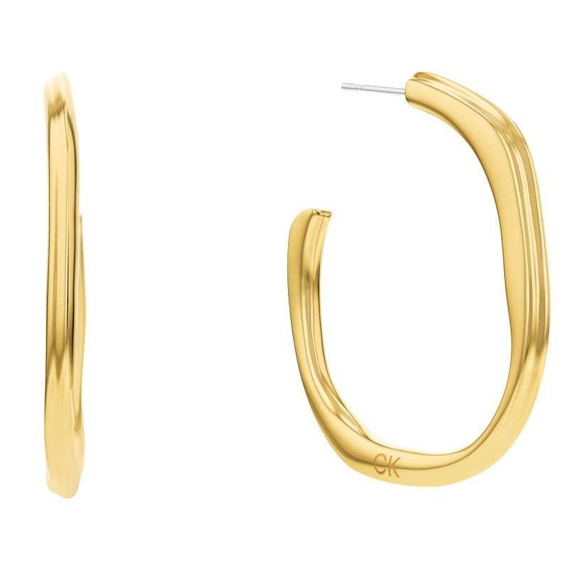 Calvin Klein Elegantné pozlátené kruhové náušnice Elemental 35000644.