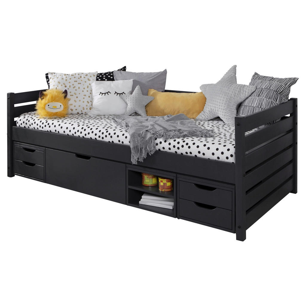 MID.YOU POSTEĽ S ÚLOŽNÝM PRIESTOROM, 90/200 cm sivá.