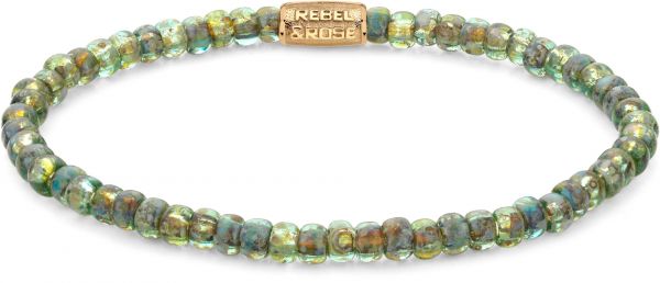 Rebel&Rose Korálkový náramok Japanese Secret Garden Gold RR-40115-G 15 cm - XS.