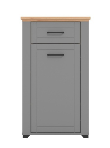 Předsíňová komoda lotta - šedá/dub artisan.

 

Korpus predsieňovej komody je tvorený laminom v šedej farbe, dvierka a čelo zásuvky naopak tvorí profilovaná MDF doska potiahnutá matnou šedou fóliou.

 

Rozmery Predsieňové komody Lotta sú 60,5x105x41cm (š, v, h).

 

Všetky produkty z kolekcie Lotta nájdete nižšie v súvisiacich produktoch.