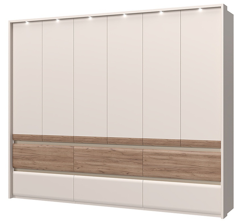 Šesťdverová šatníková skriňa s led osvetlením artemisia - dub.

 

Okrem šiestich zásuviek tu nájdeme odkladací priestor vo forme troch políc a troch šatníkových tyčí.

 

Súčasťou skrine je LED osvetlenie, ktoré sa nachádza v hornej časti.

 

Rozmery šesťdverovej šatníkovej skrine s LED osvetlením Artemisia sú 277x226x60cm (š, v, h).

 

Všetky produkty z kolekcie Artemisia nájdete nižšie v súvisiacich produktoch.