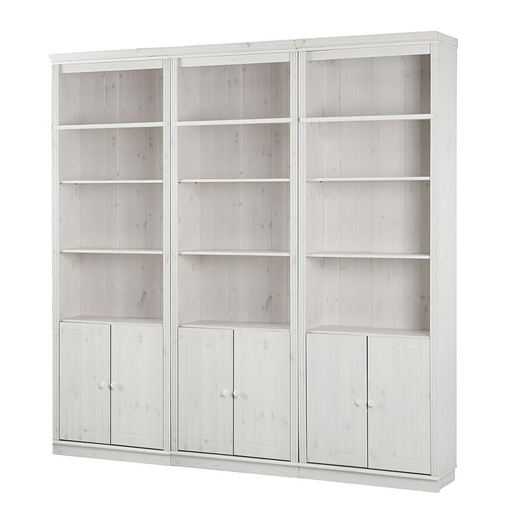 MID.YOU NÁSTENNÁ KNIŽNICA, biela, farba borovice, borovica, 223/222/34 cm.