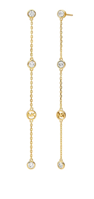 Michael Kors Dlhé pozlátené náušnice s kubickými zirkónmi MKC1717CZ710.
