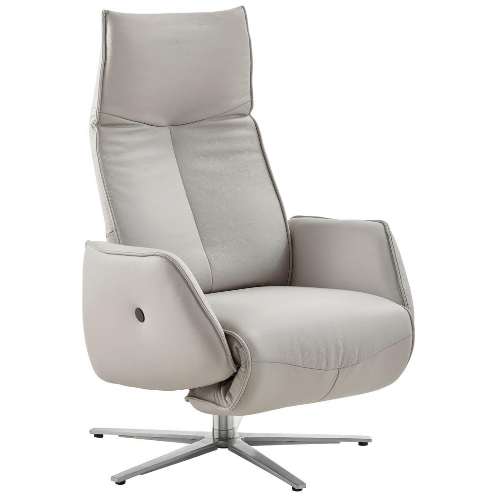 Johann Jakob RELAXAČNÉ KRESLO, koža, svetlosivá.