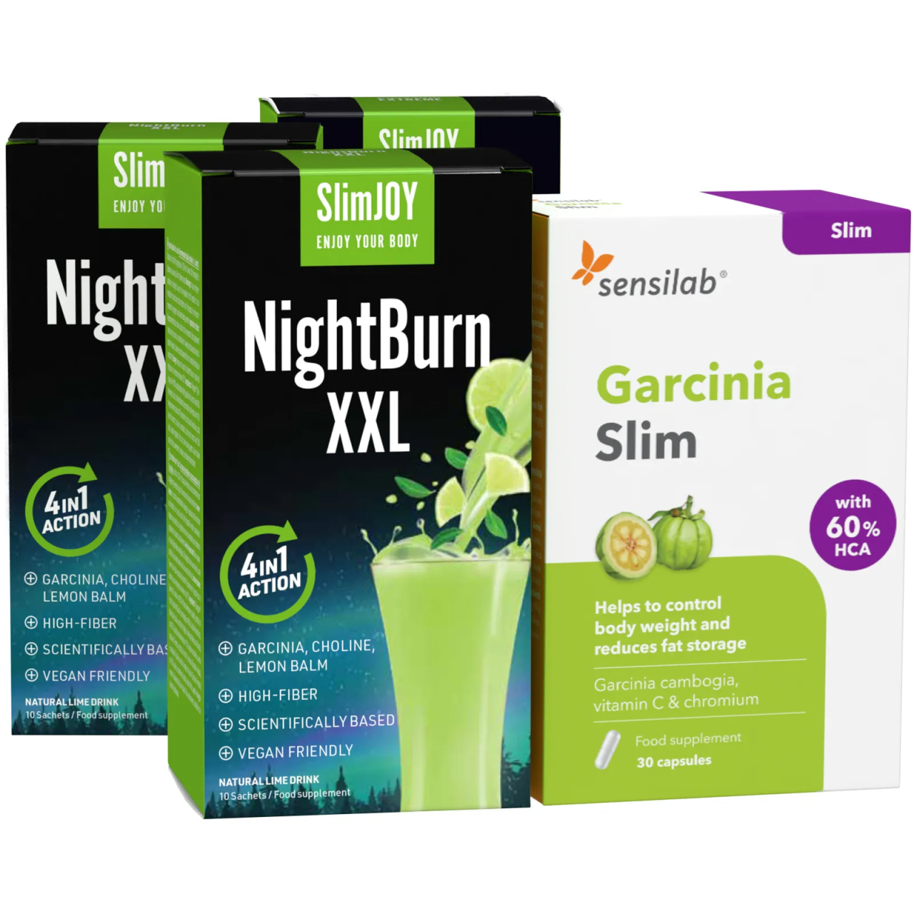 Prerušovaný pôst - NightBurn XXL  3x + Garcinia Slim.
