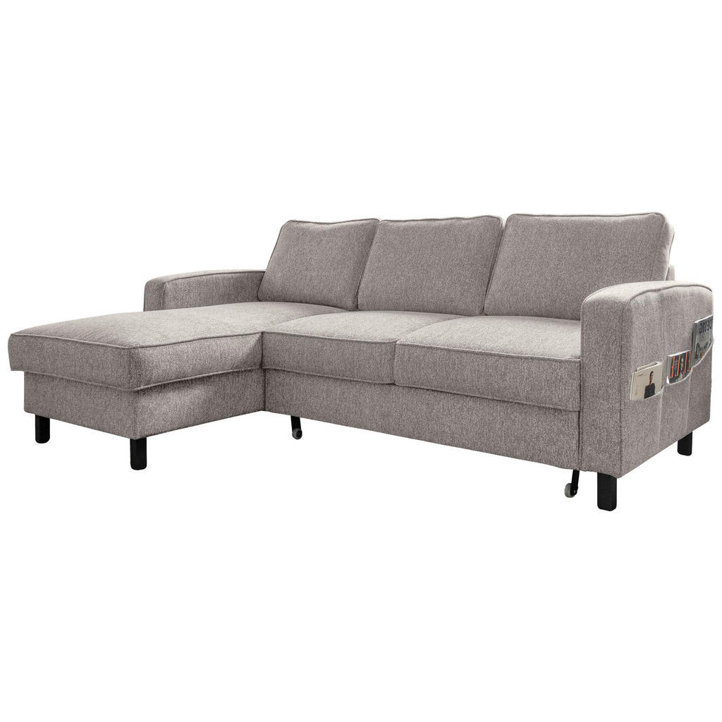 MID.YOU ROHOVÁ SEDACIA SÚPRAVA, textil, sivobiela.