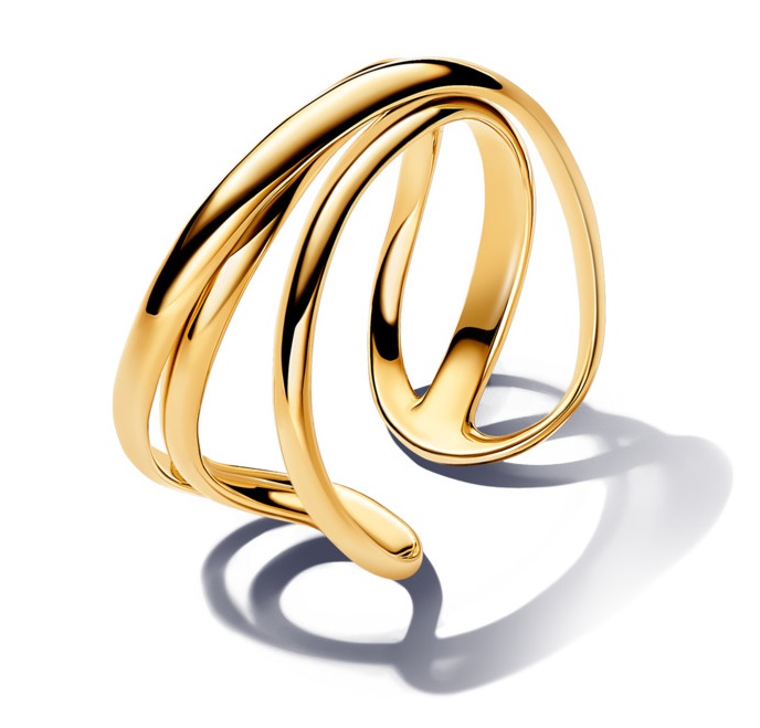 Pandora Pozlátený otvorený prsteň Shine 163284C00 54 mm.