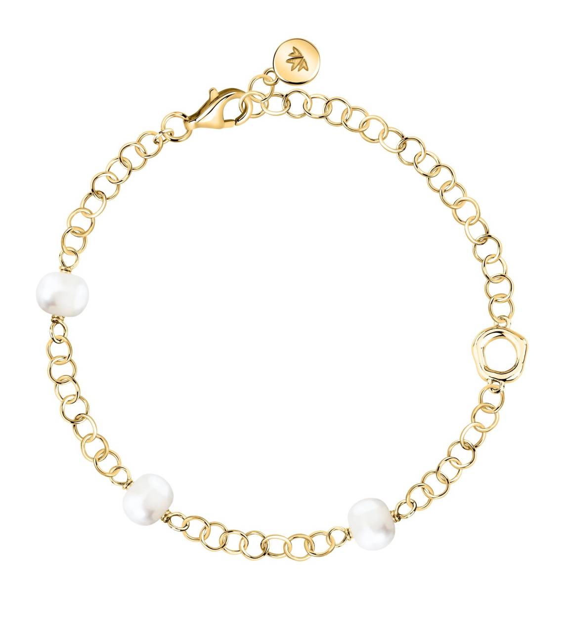 Morellato Výrazný pozlátený náramok s riečnymi perlami Perla SXU48.