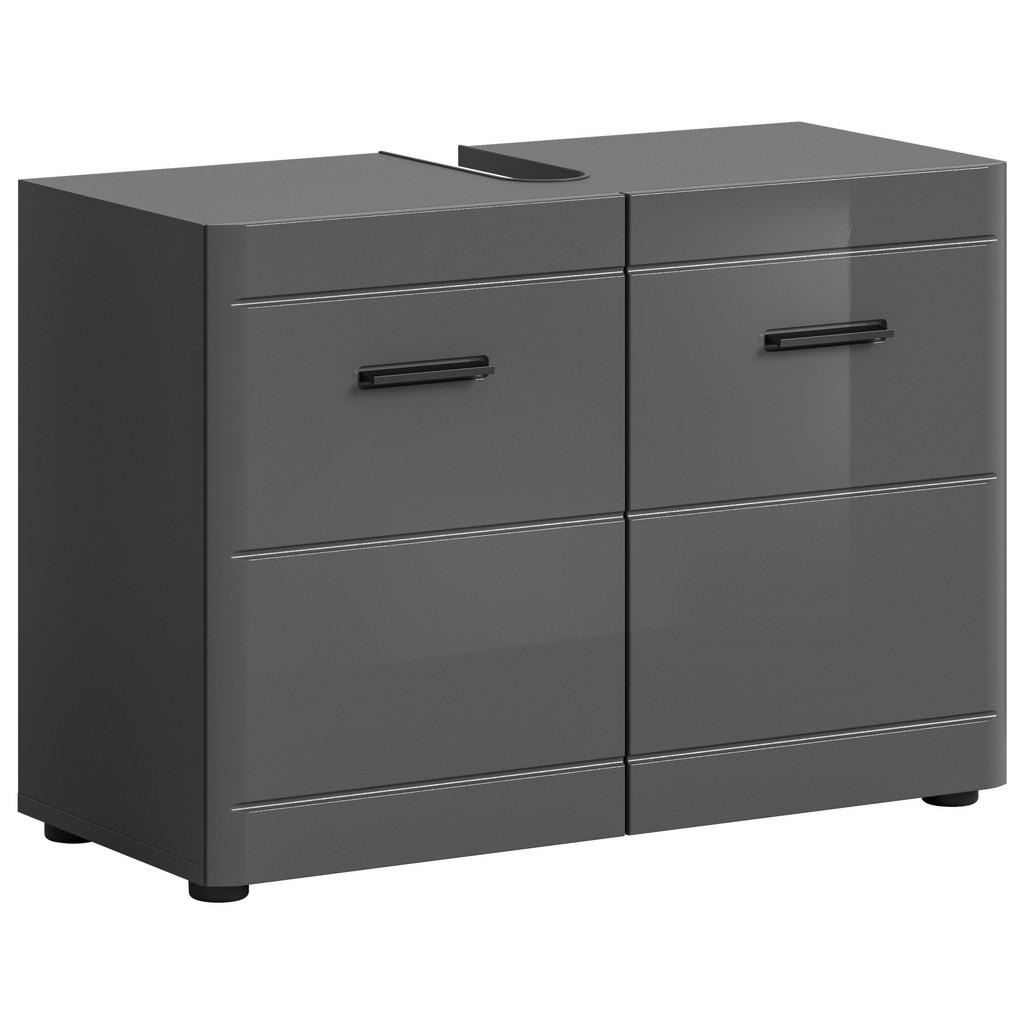 MID.YOU SKRINKA POD UMÝVADLO, sivá farba s vysokým leskom, sivá, 80/56/34 cm.