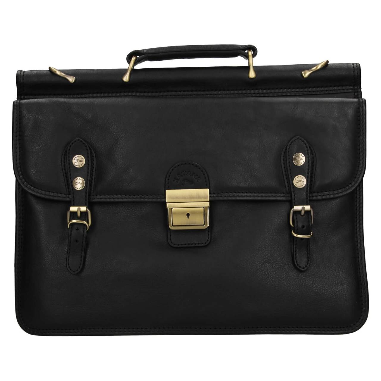 Pánska kožená aktovka Katana Leonide - čierna.