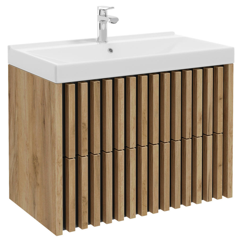 MID.YOU SKRINKA S UMÝVADLOM, čierna, farba duba, farba duba, 81 cm.