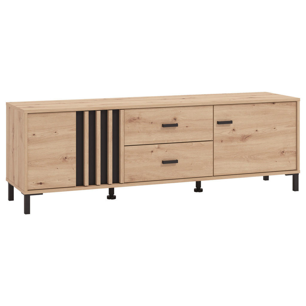 Hom`in TV DIEL, čierna, dub artisan, 157/52/40 cm.