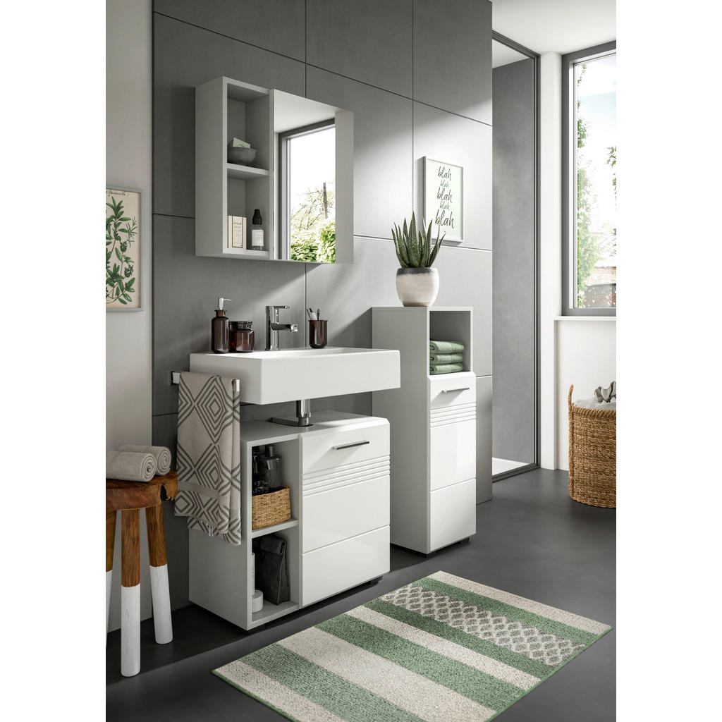 MID.YOU KÚPEĽŇA sivá, biela s vysokým leskom.