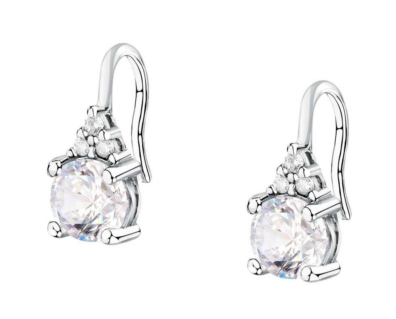 Morellato Strieborné visiace náušnice s čírymi kubickými zirkónmi Tesori SAIW298.