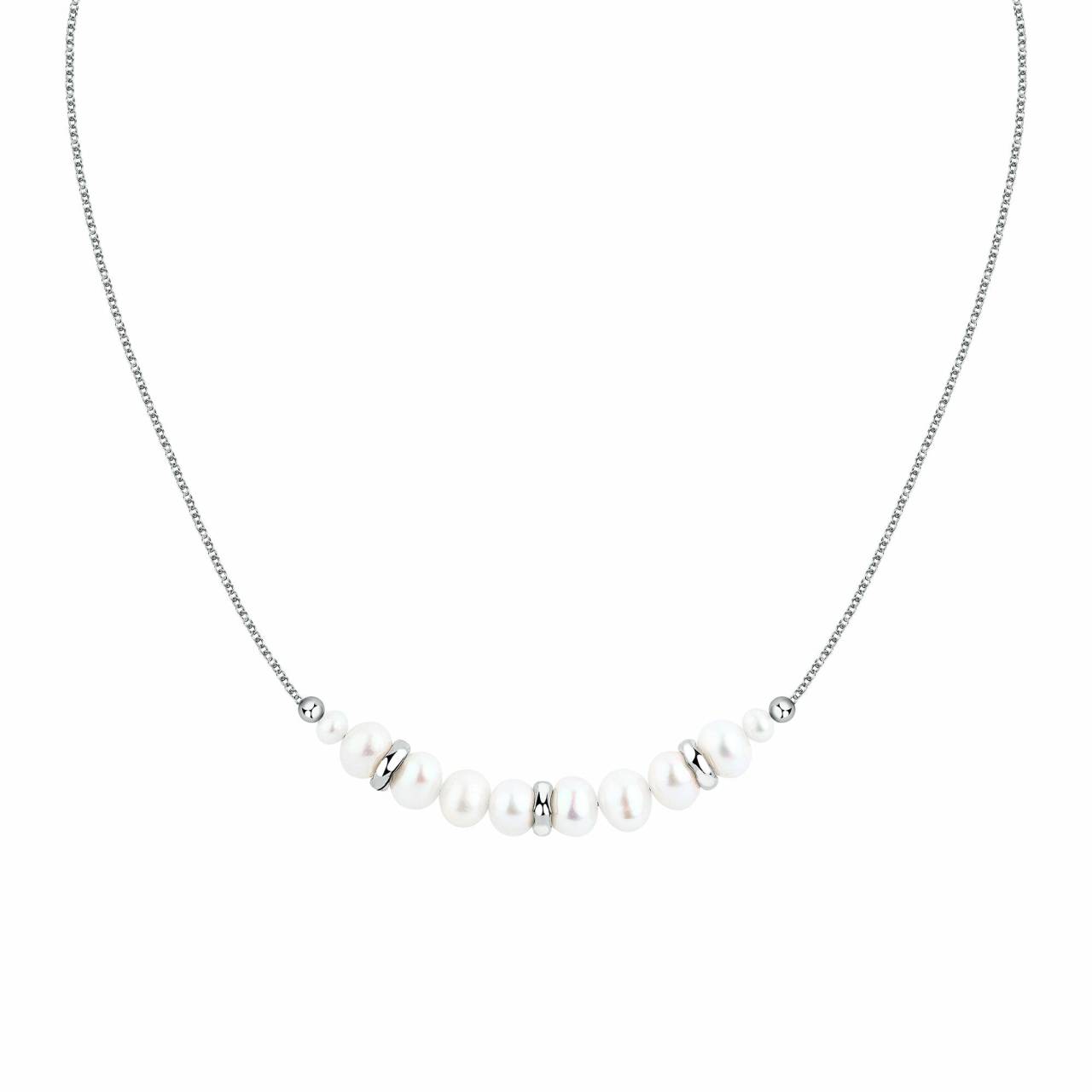 Morellato Úchvatný strieborný náhrdelník s riečnymi perlami Perla SXU42.