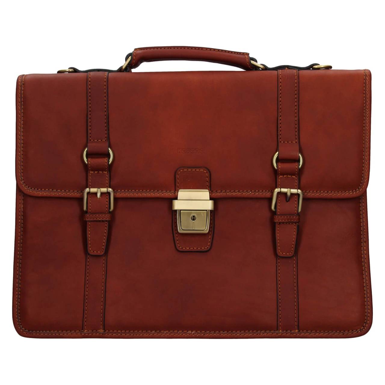 Pánska kožená aktovka Katana Maness - koňak.