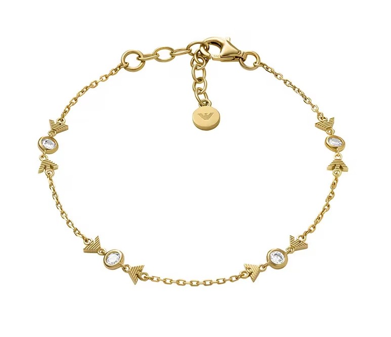 Emporio Armani Pôvabný pozlátený náramok pre ženy so zirkónmi EG3619710.