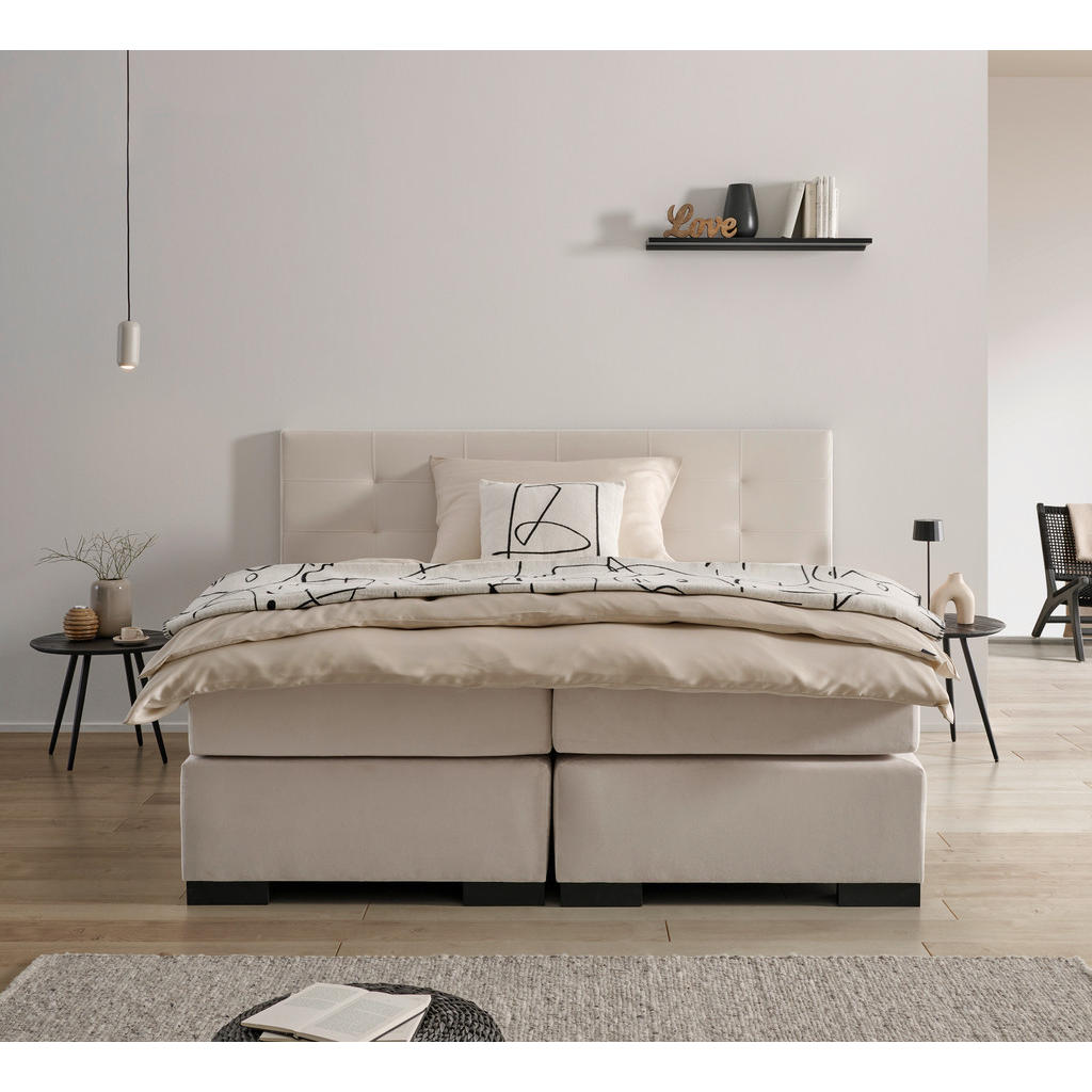 MID.YOU BOXSPRINGOVÁ POSTEĽ, 180/200 cm, krémová.
