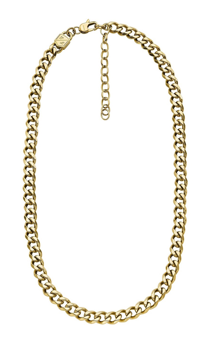 Fossil Výrazný pozlátený náhrdelník pre mužov Ellis JF04612710.