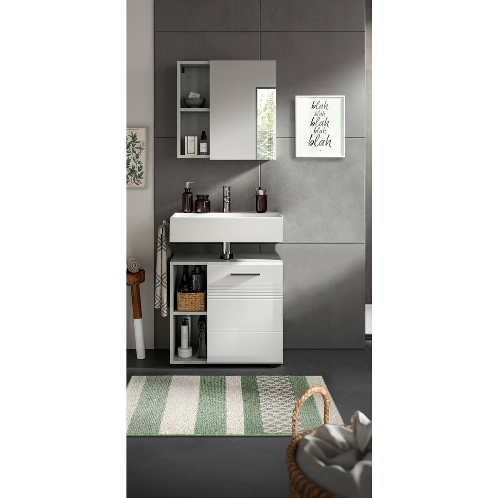 MID.YOU KÚPEĽŇA sivá, biela s vysokým leskom.