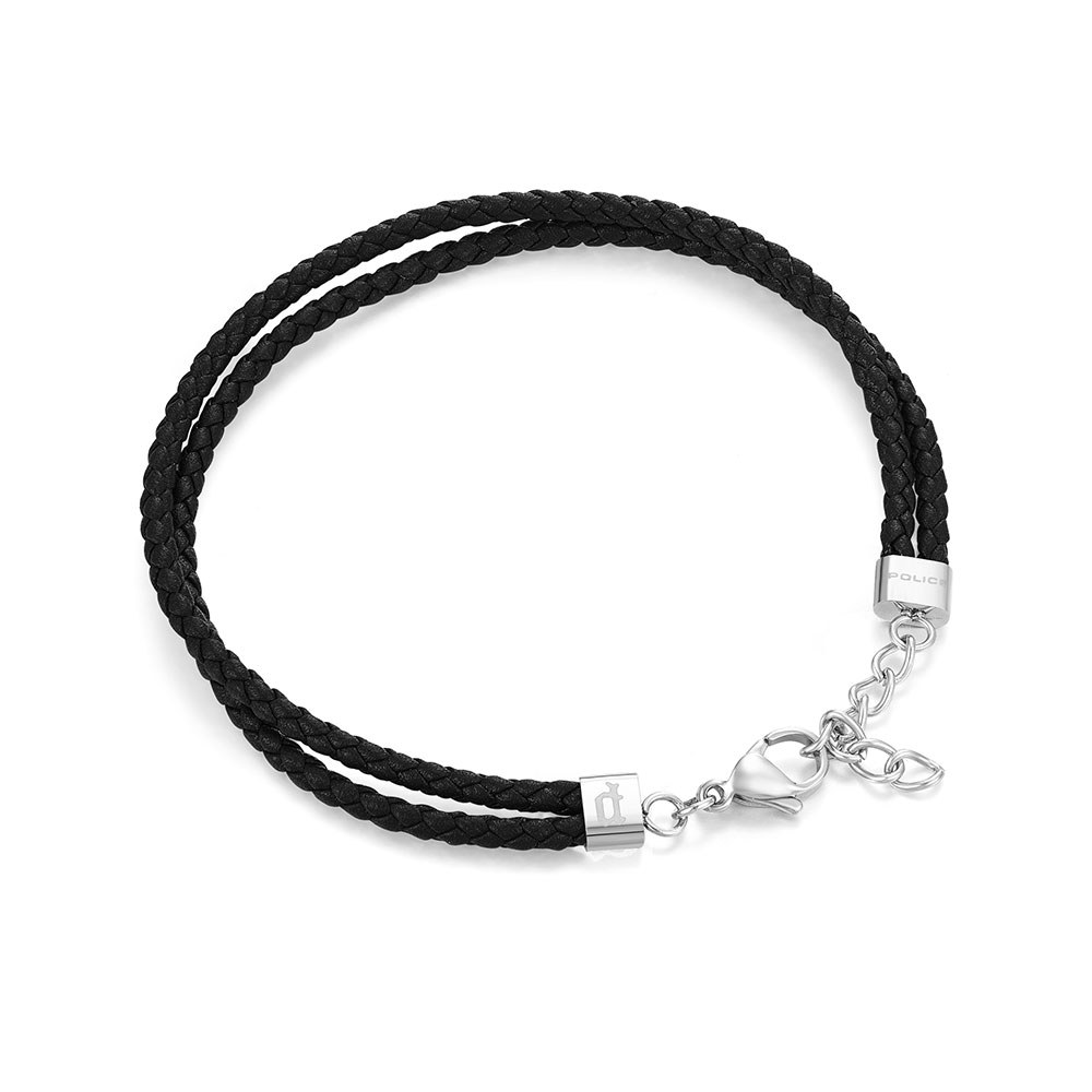 Police Dvojitý pánsky kožený náramok Close Up II PEAGB0008801.