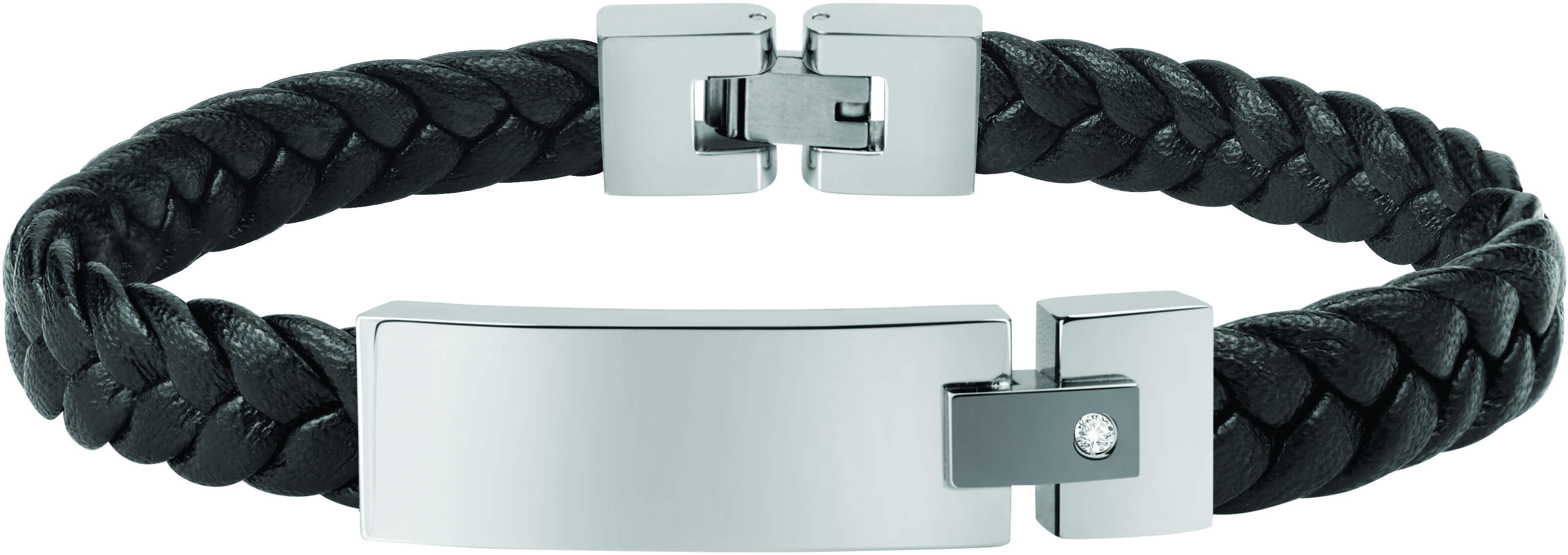 Morellato Pánsky čierny kožený náramok Moody SQH20.