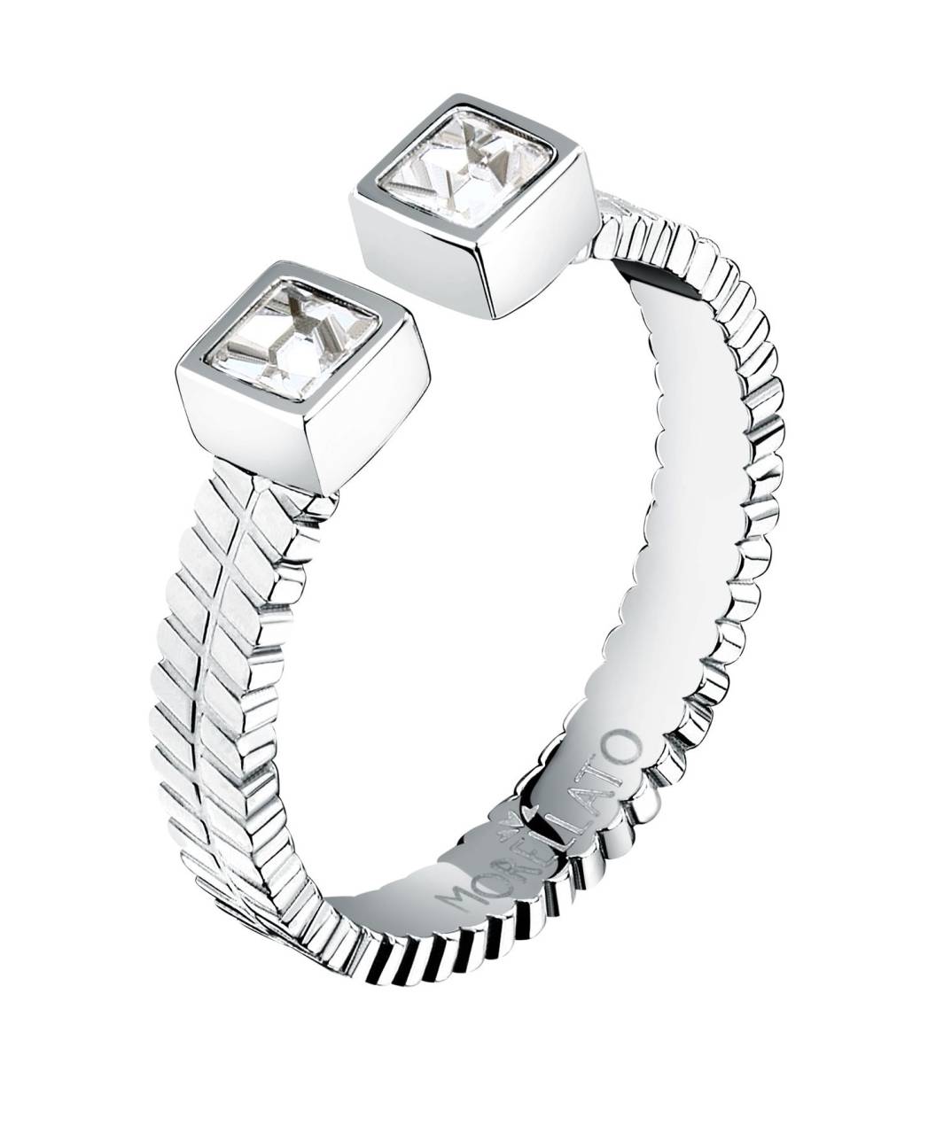 Morellato Otvorený oceľový prsteň s kryštálmi Gioia SAVY3901 52 mm.