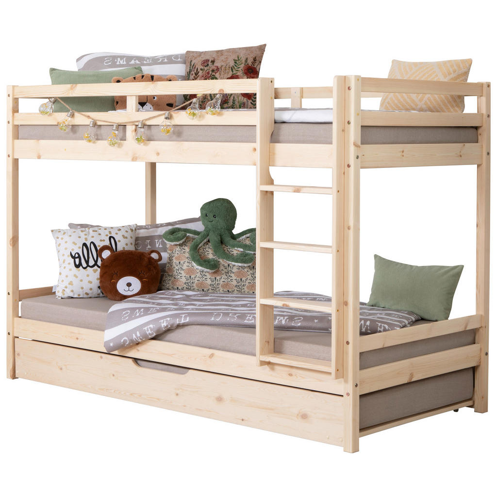 MID.YOU POSCHODOVÁ POSTEĽ, 90/200 cm prírodná farba.