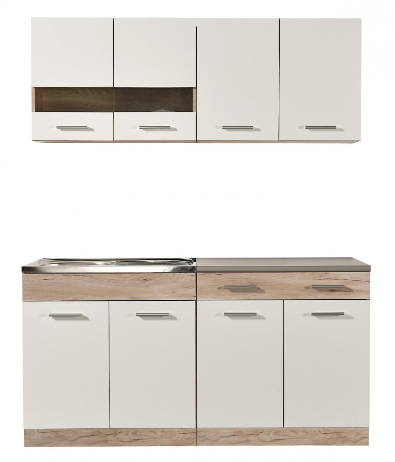 Kuchynská linka 160 lorna-dub šedý/biela - pracovná doska-80cm.

Všetky horné skrinky ukrývajú jednu vnútornú policu. Skrinka naľavo má presklené dvierka.

Dolná linka ponúka úložný priestor v podobe drezovej skrinky s dvierkami a jednu širokú skrinku so zásuvkou.

Pracovná doska je z lamina s hrúbkou 2,8cm so skosenou hranou a dekorom betónu Chicago.

KUCHYNSKÁ LINKA JE DODÁVANÁ BEZ DREZU.

 

Korpus kuchynskej linky tvorí lamino s hrúbkou 1,6cm.

 

 

Rozmery kuchynskej linky 160 Lorna bez pracovnej dosky sú 160,5x206,5x60cm (š, v, h).

 

Ďalšie kuchynské linky z kolekcie Lorna nájdete nižšie v súvisiacich produktoch.