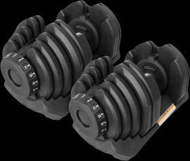 BodyWorld Adjustable dumbbells (pair) 2x 5-40 kg black.