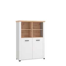 Landscape VITRÍNA, biela, dub artisan, 104/143/41 cm.