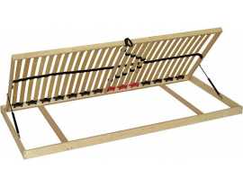 Lamelový rošt double bv - 90 x 200 cm.

Lamelové rošty sa štandardne dodávajú cca o 4 cm kratšie a o 0,5 cm užšie oproti uvedenému rozmeru.


Rošt je možné vyrobiť za príplatok v atypickom rozmere do šírky 100 cm a dĺžky 230 cm.
Ak požadujete atypický rozmer roštu, kontaktujte nás.

 


	lamelový rošt pevný-nepolohovateľný, s bočným výklopom (nerozlišuje sa ľavý a pravý
	mechanický systém zdvihu lamiel
	počet lamiel 28, šírka lamiel 36 mm
	gumová výkyvná zdvojená púzdra
	nastavenia tuhosti: 6 zdvojených lamiel v strednej časti s možnosťou nastavenia pruženia pomocou bežcov
	stredový popruh pre zvýšenie stability roštu
	výška roštu cca 7 cm (v sklopenej polohe)
	odporúčaná nosnosť do 120 kg
	záruka 2 roky