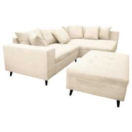 MID.YOU ROHOVÁ SEDACIA SÚPRAVA, textil, krémová.