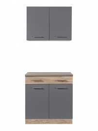 Kuchynská linka 80 lorna - dub šedý/šedá.

Dvierka hornej skrinky ukrývajú jednu vnútornú policu.

Dolná skrinka ponúka úložný priestor v podobe širokej zásuvky a priestoru pod ňou, ktorý je krytý dvierkami. Pracovná doska je z lamina s hrúbkou 2,8cm so skosenou hranou a dekorom betónu Chicago.

Korpus kuchynskej linky tvorí lamino s hrúbkou 1,6cm.

 

Rozmery kuchynskej linky 80 Lorna sú 80x206,5x60cm (š, v, h).

 

Ďalšie kuchynské linky z kolekcie Lorna nájdete nižšie v súvisiacich produktoch.