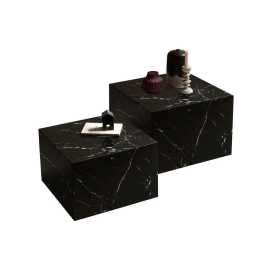 Livetastic SADA KONFERENČNÝCH STOLÍKOV, čierna, kompozitné drevo, 58-50/58-50/40-33 cm.