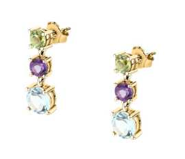 Morellato Luxusné pozlátené náušnice s farebnými zirkónmi Tesori Eterni SAXN39.