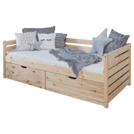 MID.YOU POSTEĽ S ÚLOŽNÝM PRIESTOROM, 90/200 cm prírodná farba.