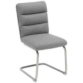 Novel STOLIČKA S PRUŽNÝM PODNOŽÍM, tkaná textília, sivá, farba ušľachtilej ocele.