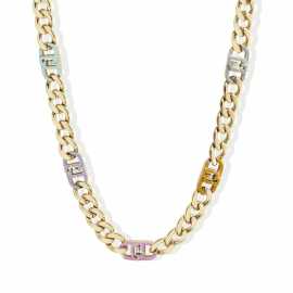 Liu Jo Nápaditý pozlátený náhrdelník s kryštálmi LJ2813.