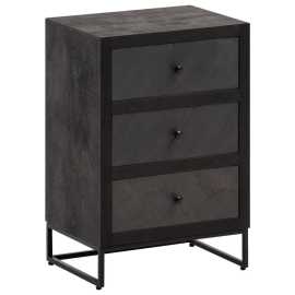 MID.YOU NOČNÝ STOLÍK, mangové drevo, čierna, 40/60/30 cm.