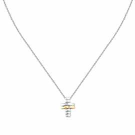 Morellato Náhrdelník z recyklovaného striebra s diamantmi Krížik Diamonds SAYE02.