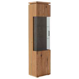 Linea Natura VITRÍNA, trámový dub, sivá, farba duba, 50/204/37 cm.