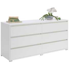 Carryhome ŠIROKÁ KOMODA, biela, 160/79/48 cm.