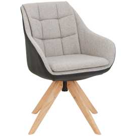 Landscape STOLIČKA S PODRÚČKAMI, tkaná textília, mikrovlákno, antracitová, farba duba, béžová.