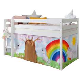 MID.YOU VYVÝŠENÁ POSTEĽ, 90/200 cm biela.