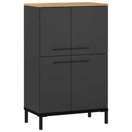 Xora VYSOKÁ KOMODA, grafitová, farba duba, 60/97/34 cm.