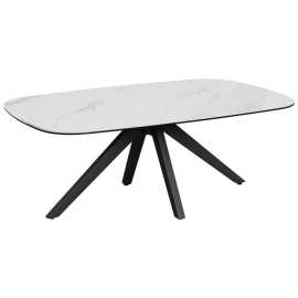 Novel KONFERENČNÝ STOLÍK, antracitová, biela, kov, sklo, keramika, 110/70/42 cm.