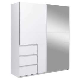 MID.YOU SKRIŇA S POSUVNÝMI DVERAMI, biela, 175/205/61,5 cm.